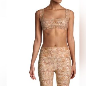 We Wore What Snakeskin-Print Bandeau Bra Top S and bottom XS